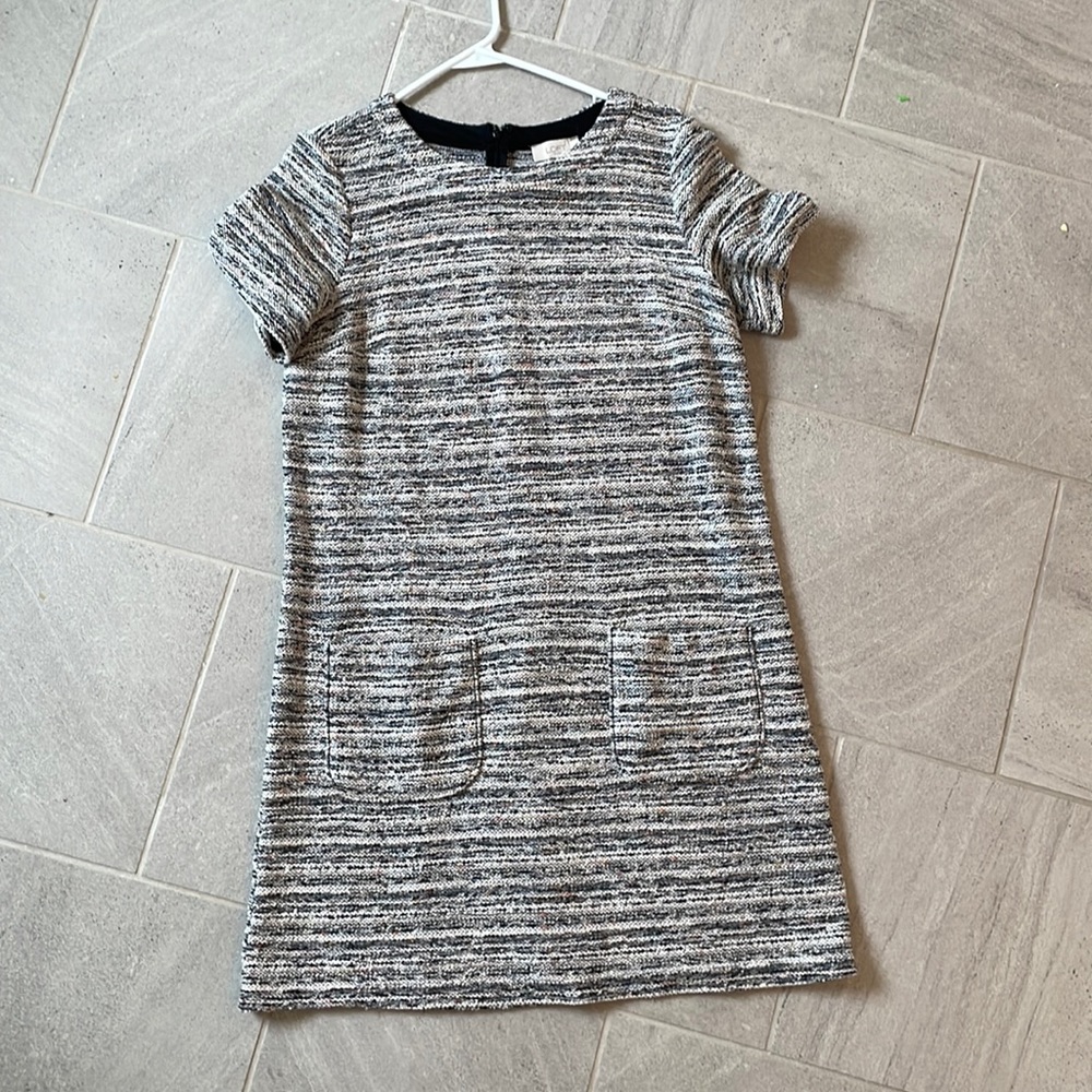 White, Black, multi color Loft Dress, Size Medium